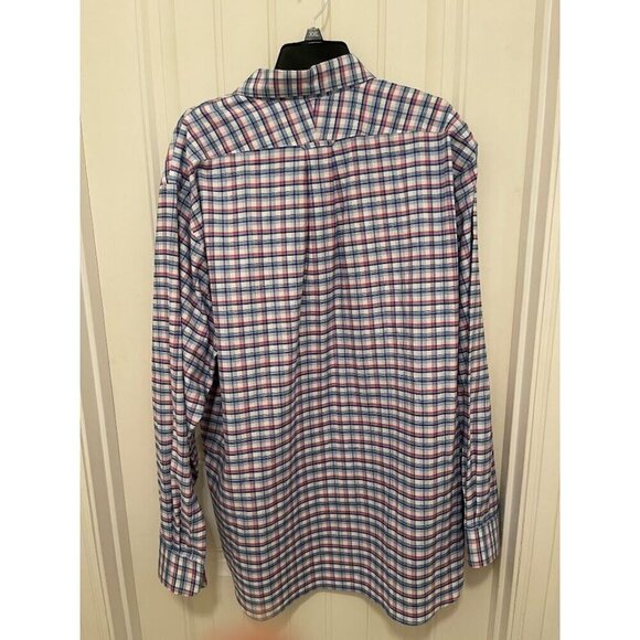 Lands End Mens Supima No‎ Iron Oxford Shirt XL 17-17.5 Plaid 100% Cotton - Picture 8 of 12
